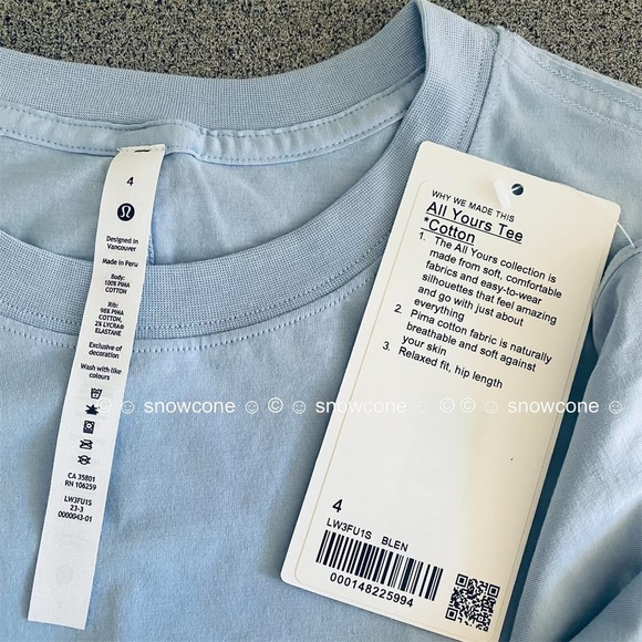 NWT Lululemon All Yours Cotton T-Shirt
Blue Linen - Picture 6 of 14